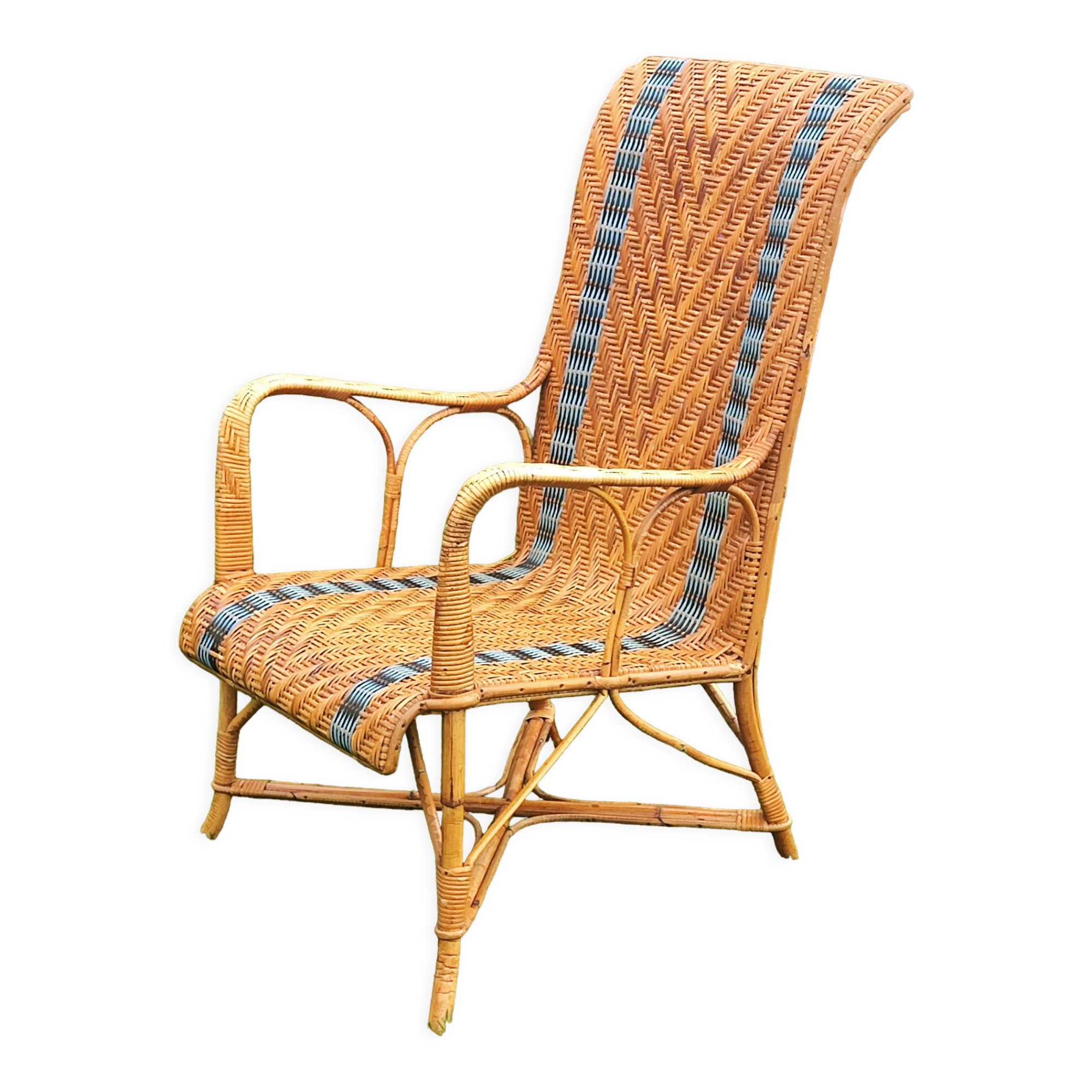 Fauteuil en rotin 60s