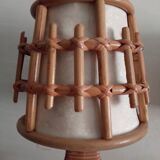Pair of vintage bamboo bedside lamps