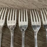 5 silver-plated metal forks with the Ercuis hallmark.