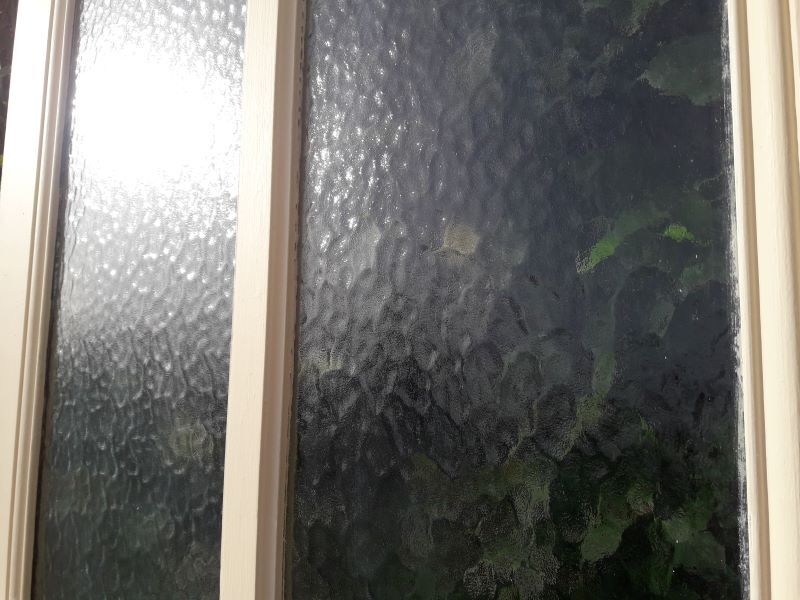 Old translucent glass communication door 82.5x214.2cm