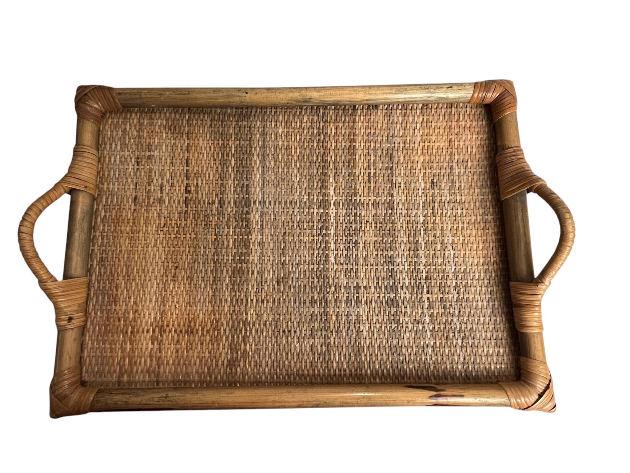 Vintage, desserte plateau bambou vers 1970