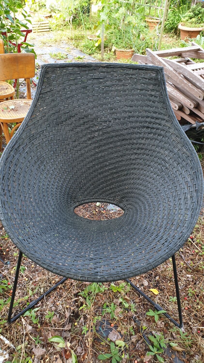 Garden armchair natural braiding