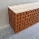 Contemporary Brutalist Carved Wood Sideboard With Travertine Top In review