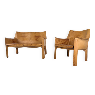 ensemble composé deCAB 413 et CAB 414 par Mario Bellini pour Cassina -1970s
