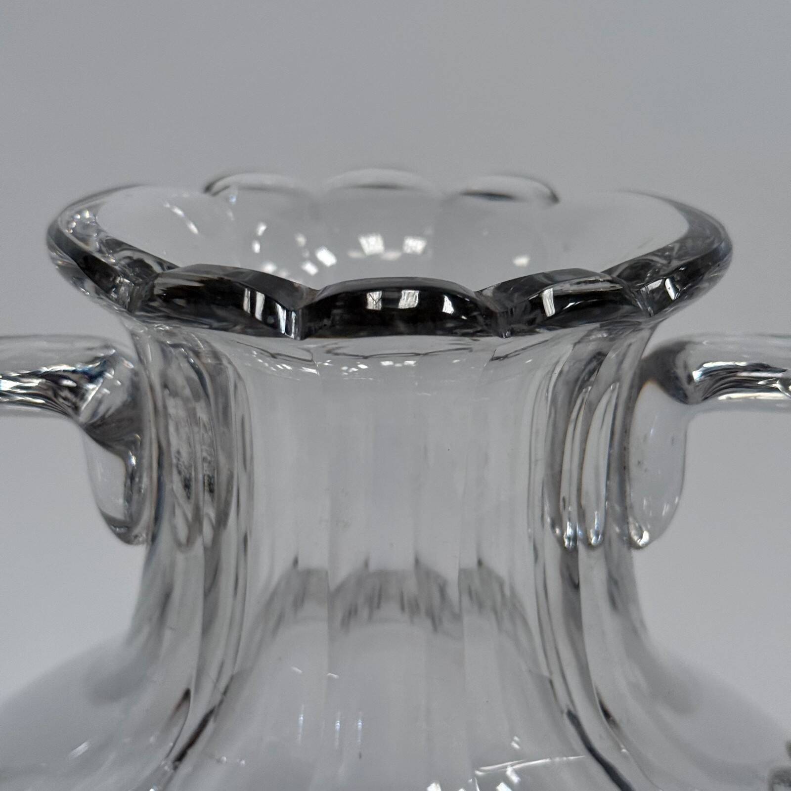 Baccarat crystal vase with handles, 19th century, cut sides