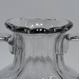 Baccarat crystal vase with handles, 19th century, cut sides