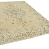 Handwoven unique anatolian beige carpet 212 cm x 300 cm