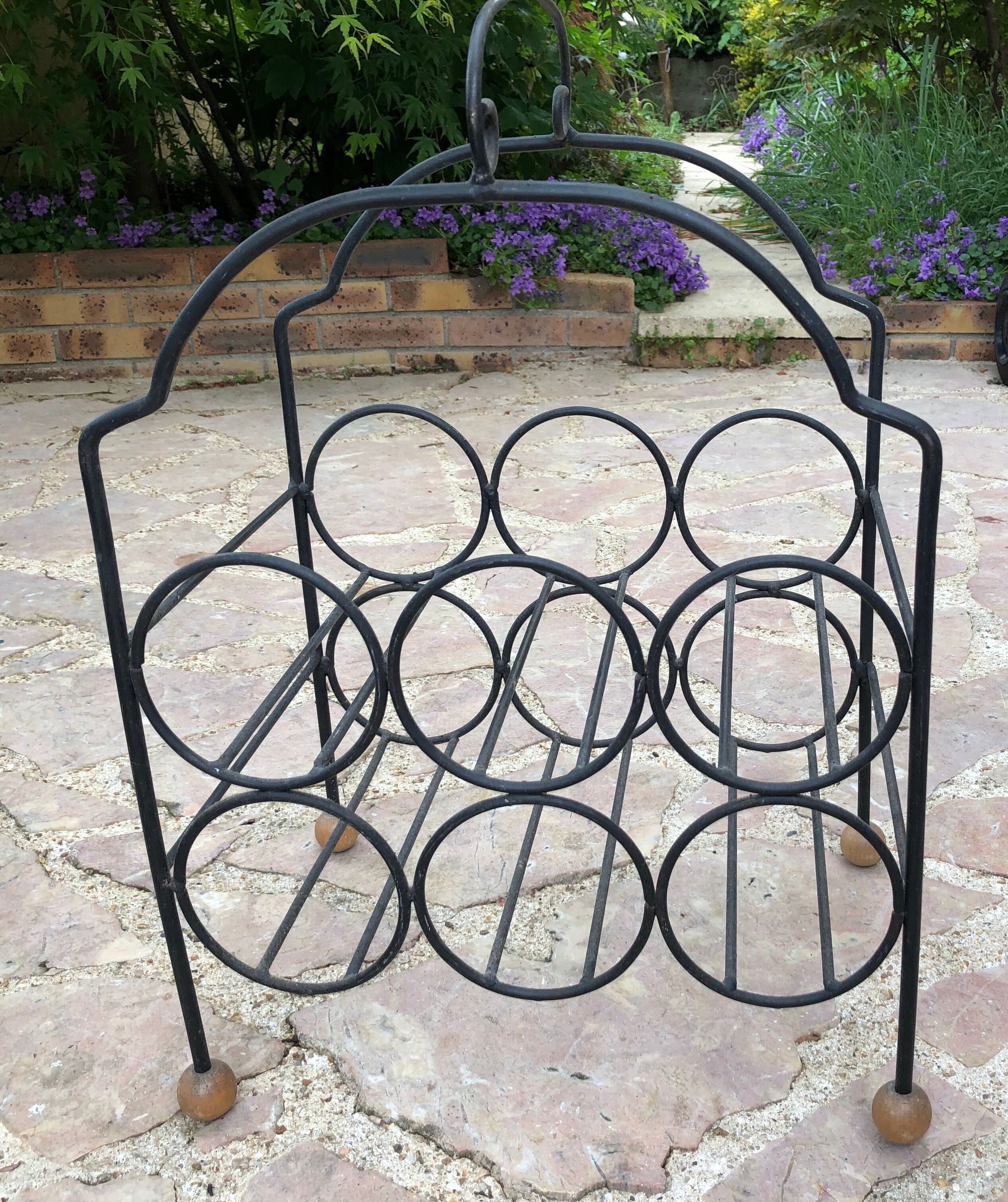 Porte bouteilles en fer forgé