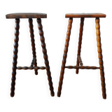 Pair of brutalist tripod stools 1960