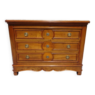 Commode en noyer et marbre blanc