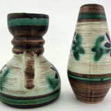 2 small ceramic vases, hand painted floral motifs, ESR Sawa foreign - West Germany 60