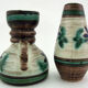 2 small ceramic vases, hand painted floral motifs, ESR Sawa foreign - West Germany 60