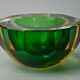 Vide pouch sommerso green and yellow by seguso, murano glass, italy, 1970