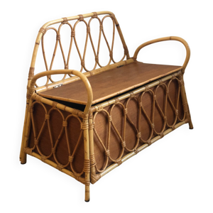 Banc coffre en rotin