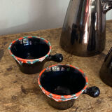 Pitchers and cups, iridescent ceramic, Vallauris