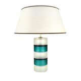 Scandinavian vintage modernist teal and clear glass table lamp