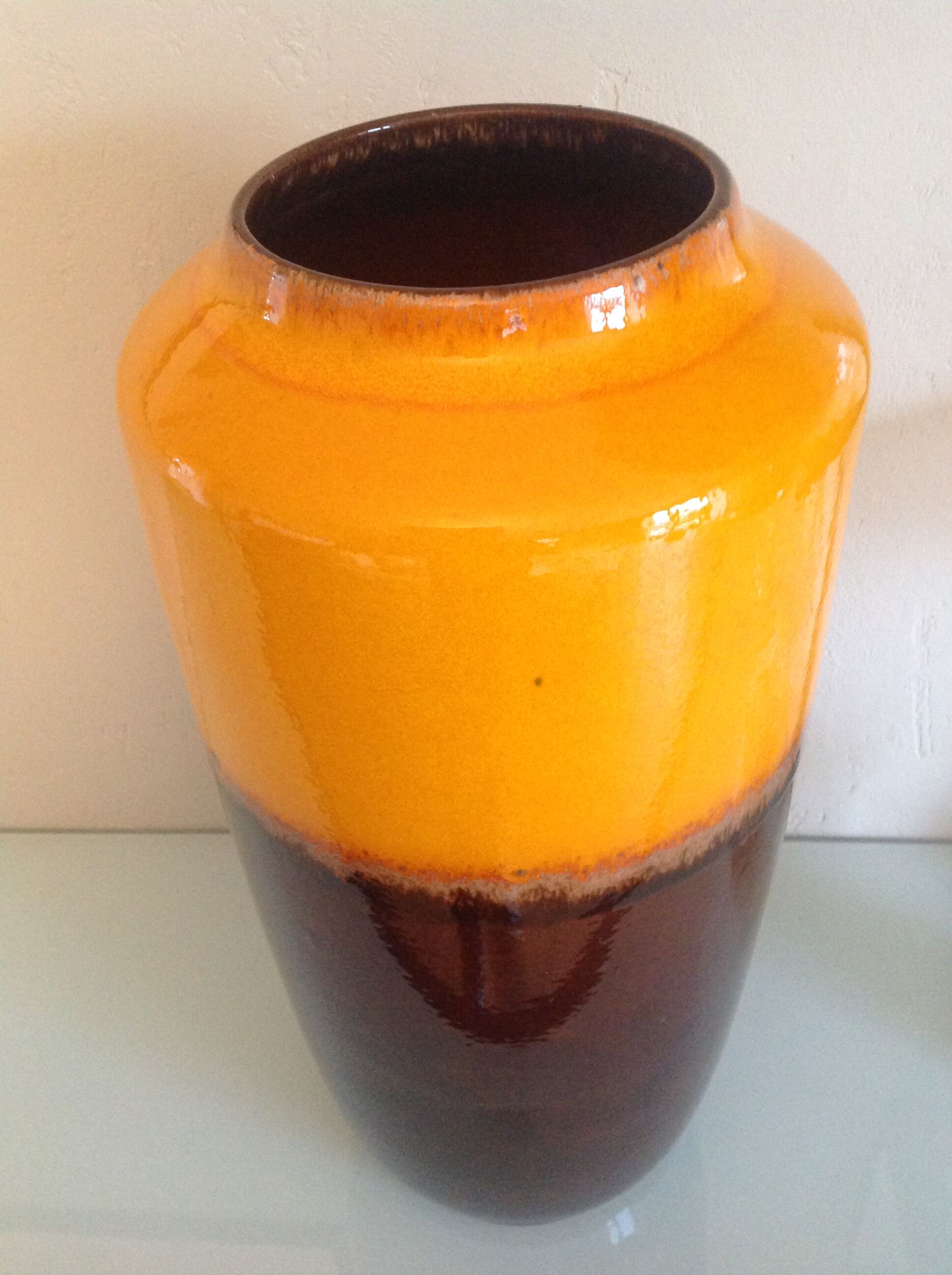Vase vintage orange and Brown Fat Lava Scheurich