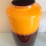 Vase vintage orange and Brown Fat Lava Scheurich
