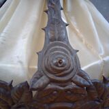 Antique Art Nouveau lamp in copper and silk