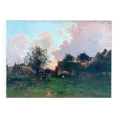 Sunrise over a scene of country life in the 19th century. JMG. Anglade.HST