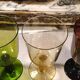 3 verres cristal soufflé sûr pied douche