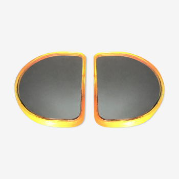 Pair of illuminated wall mirrors, 60s/70s