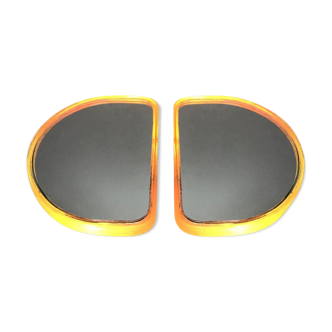 Pair of illuminated wall mirrors, 60s/70s