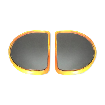 Pair of illuminated wall mirrors, 60s/70s