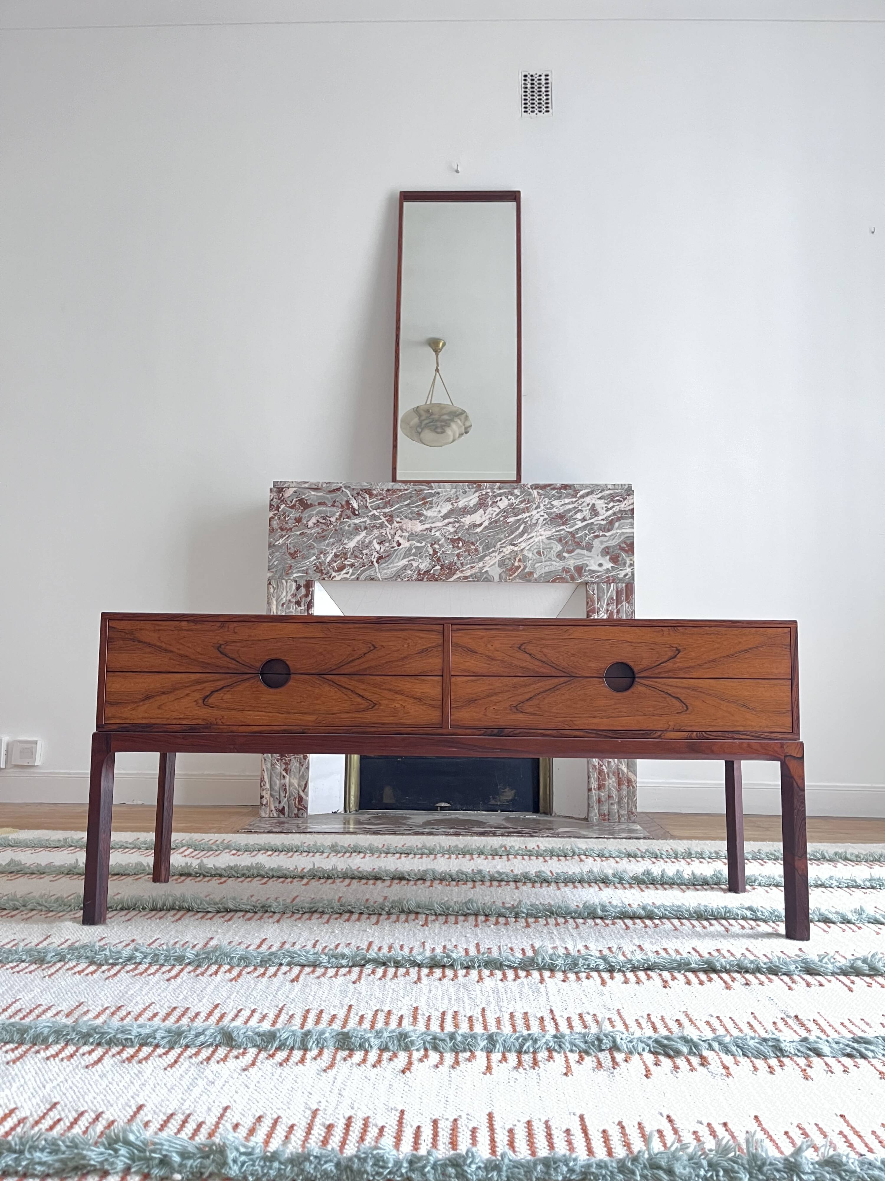 Low enfilade in rosewood by Kai Kristiansen for Aksel Kjersgaard
