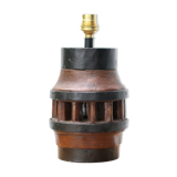 Folk art lamp base in wood and metal, 1970s