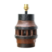 Folk art lamp base in wood and metal, 1970s