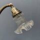 French art nouveau table lamp with transparent glass shade