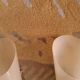 2 60's design wall lights in italian brass and glass