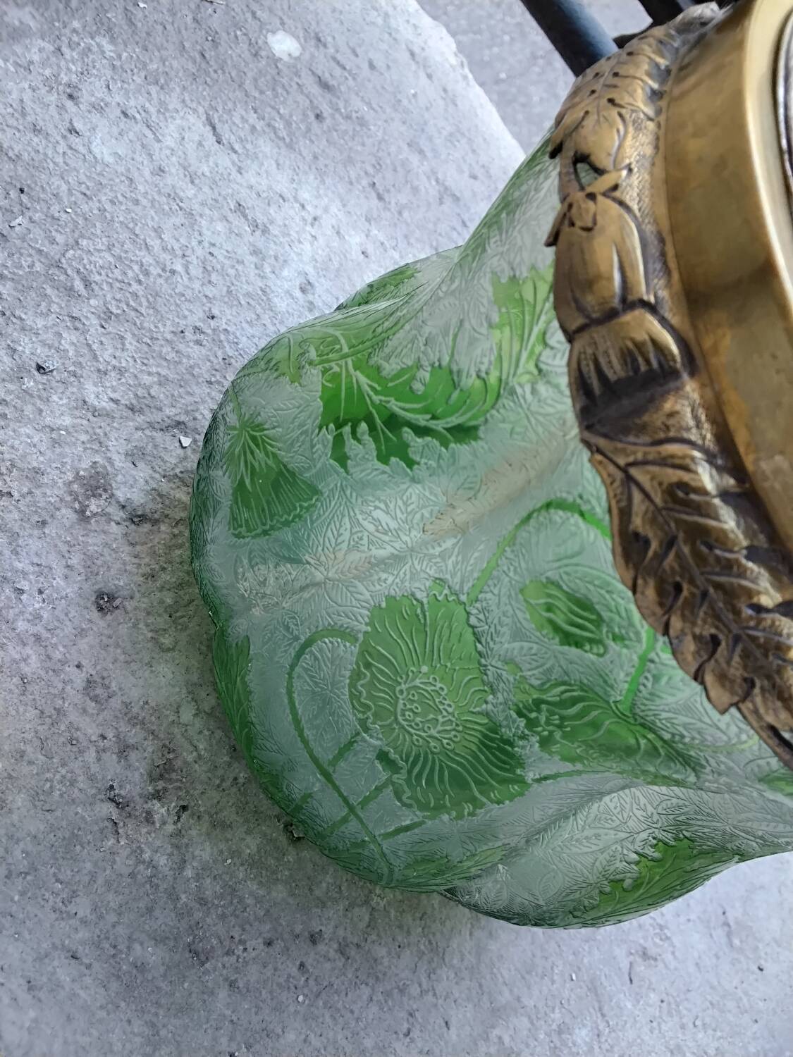 Saint Louis crystal biscuit tin, acid-etched with poppies