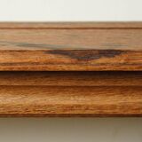 Raw solid wood shelf with 3 grooved levels