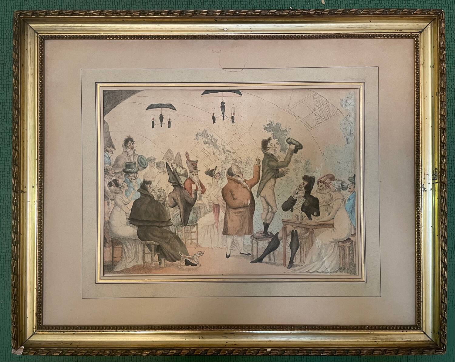 Original painting The Ventriloquist Naudet circa 1803