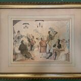 Original painting The Ventriloquist Naudet circa 1803