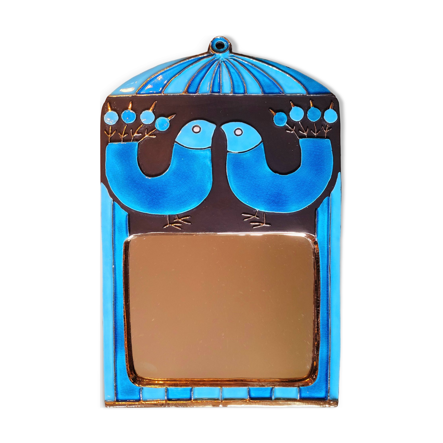 Ceramic mirror "cage" mithé espelt vintage 60s 70s