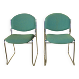 Series of two vintage stackable chairs