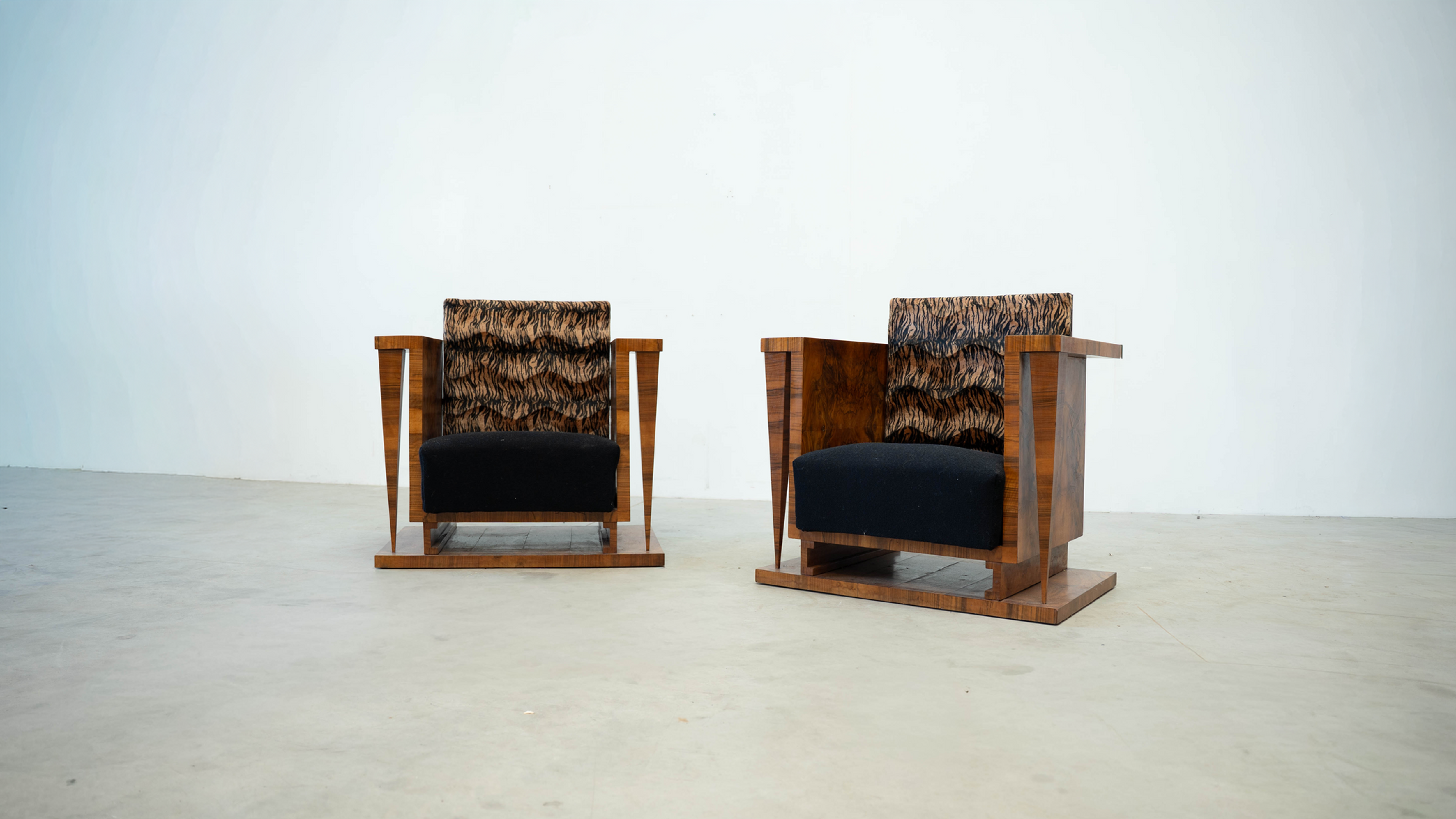 Set of two Art Deco lounge chairs