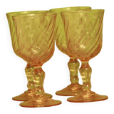 Set of vintage pink glasses