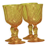 Set of vintage pink glasses