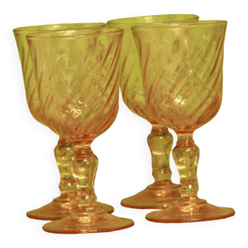 Set of vintage pink glasses