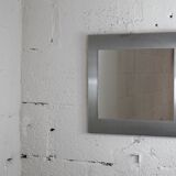 Miroir "space age". Acier inoxydable. France, circa 1970