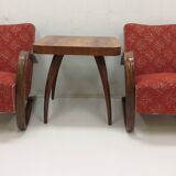 1940 Set of two Halabala Armchairs H 269 + Spider table