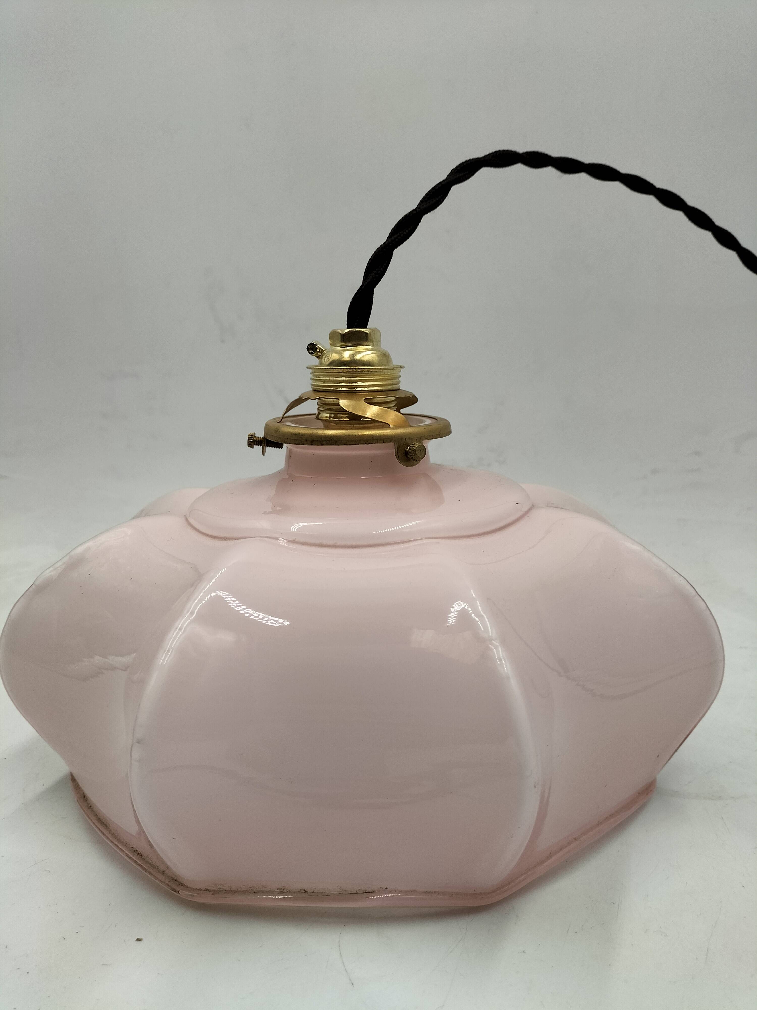 Pink opaline pendant light