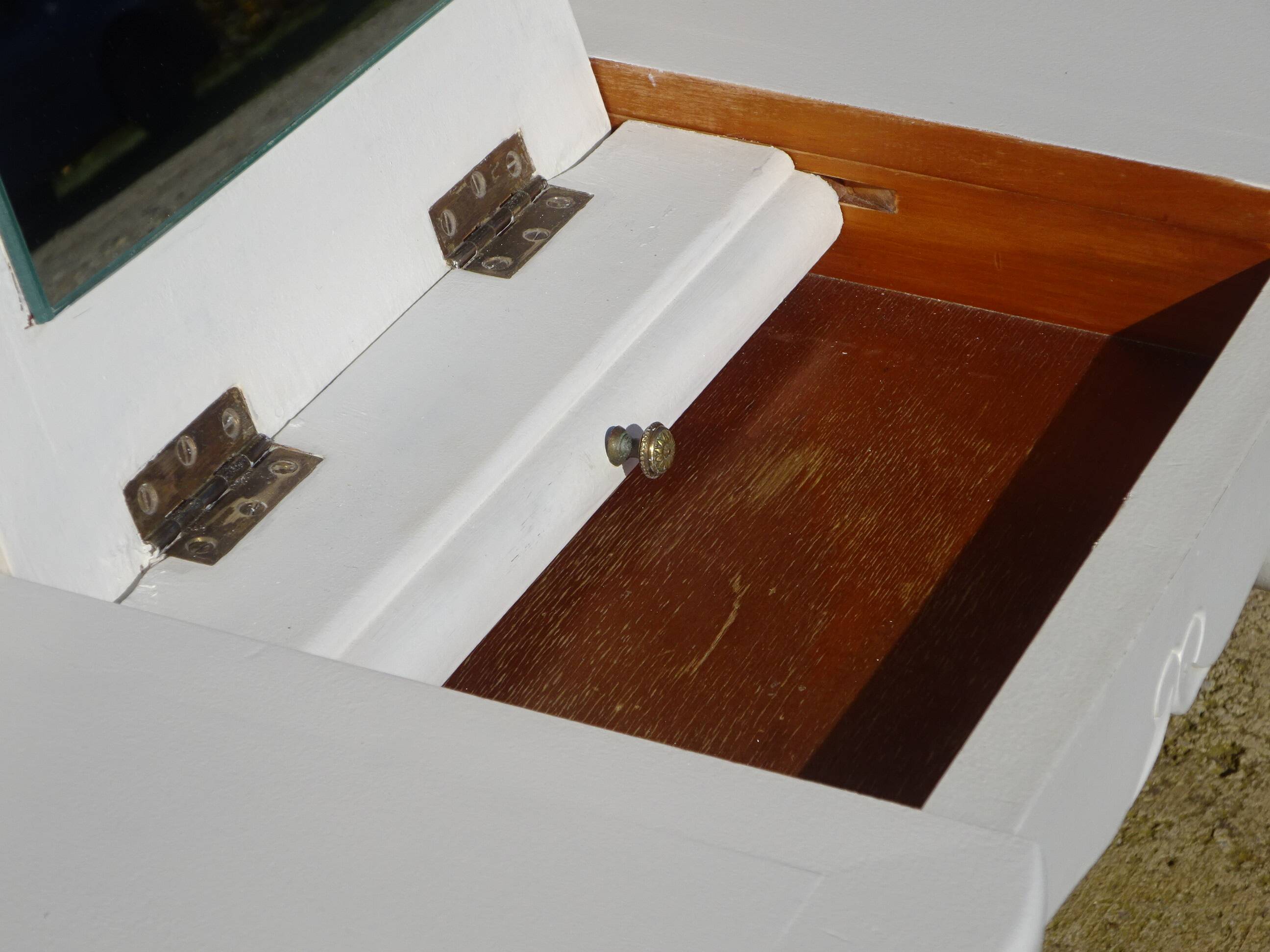 Small white and grey wooden dressing table