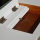 Small white and grey wooden dressing table