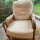 Sofa and armchair in cane and wood by Jean Roche
