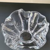 Empty Pocket/Organic floral shape ashtray/Corolla in transparent crystal. Baccarat style